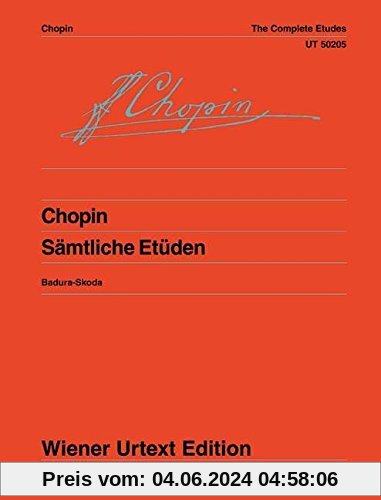 Sämtliche Etüden: Nach den Quellen herausgegeben und mit Fingersätzen versehen. op. 10 + 25. Klavier. (Wiener Urtext Edition)